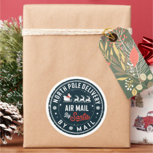 Sticker Rond Livraison Festive du Pôle Nord
