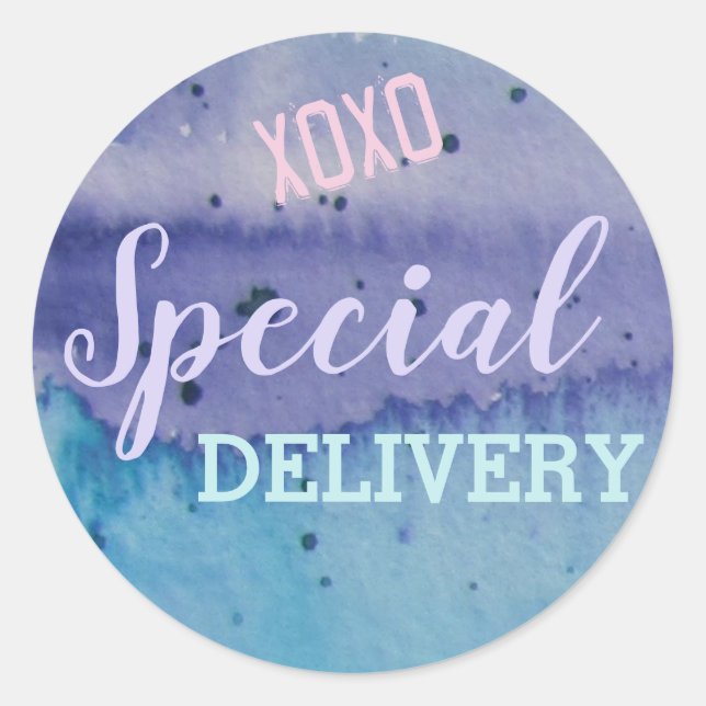 Sticker Rond Livraison spéciale XOXO (Devant)