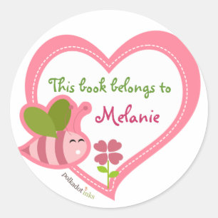 Sticker Rond Livre d'autocollants de Customized*Bee
