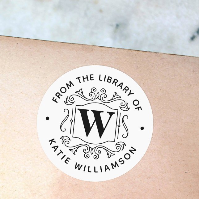 Sticker Rond Livre de bibliothèque personnelle classique britan (Créateur téléchargé)