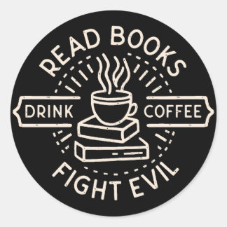 Sticker Rond Livre de café christienne livre de livre de livres