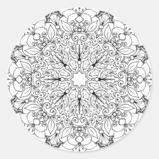 Sticker Rond Livre de coloriage Mandala 1-63