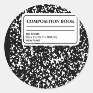Sticker Rond Livre de composition/Étudiant-Enseignant