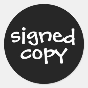 Sticker Rond Livre de l'auteur Signé Copie noir