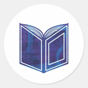 Sticker Rond Livre de peinture bleu et violet