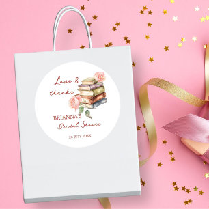 Sticker Rond Livre d'histoire nouveau chapitre nuptiale douche 
