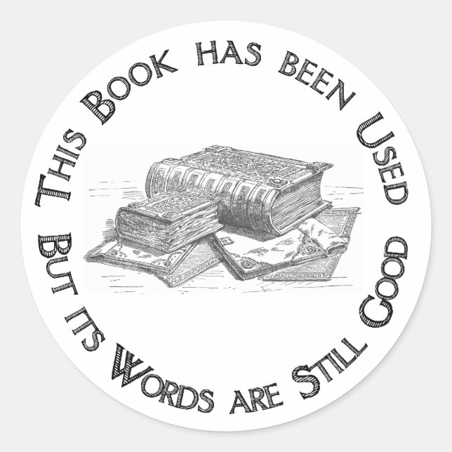 Sticker Rond Livre d'occasion (Devant)