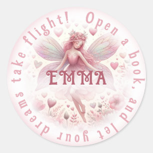 Sticker Rond Livre Fée