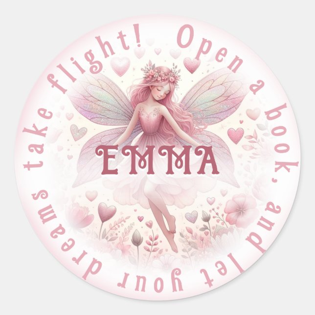 Sticker Rond Livre Fée (Devant)