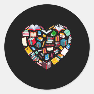 Sticker Rond Livre Lover Librairie Enseignant Bookish Books Hea