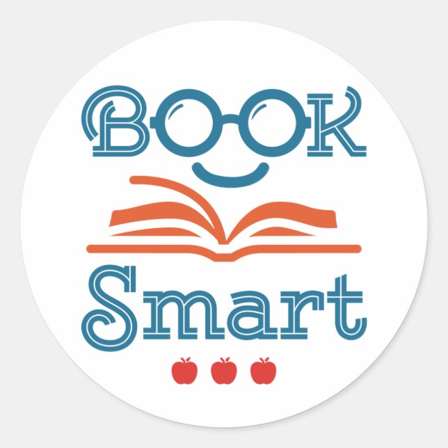 Sticker Rond Livre Smart Funny Lecture Lover Bookworm (Devant)