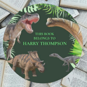 Sticker Rond LIVRE World Dinosaures jungle