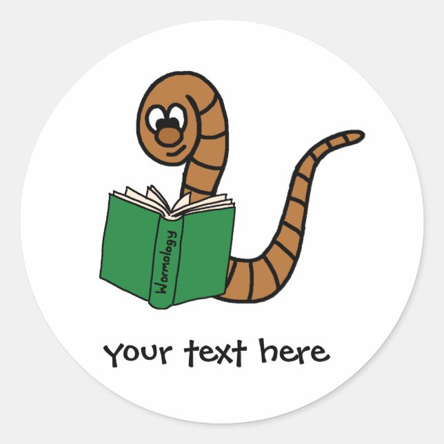 Sticker Rond Livre Worm (Devant)