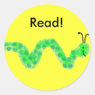 Sticker Rond Livre Worm