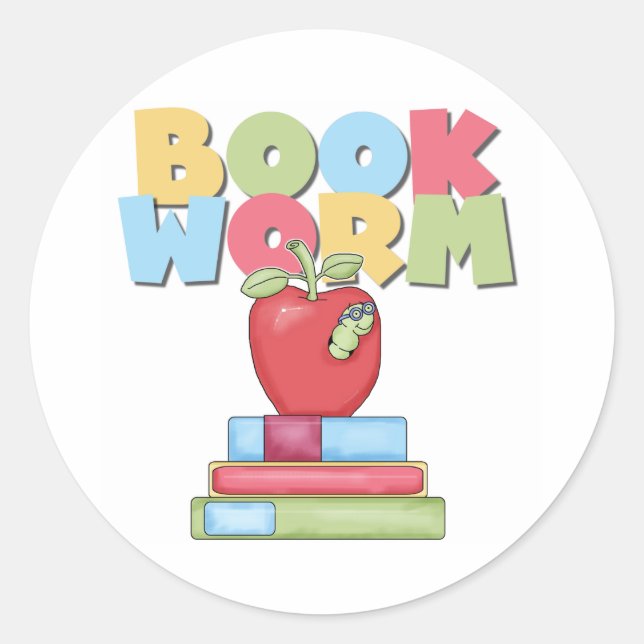 Sticker Rond Livre Worm (Devant)