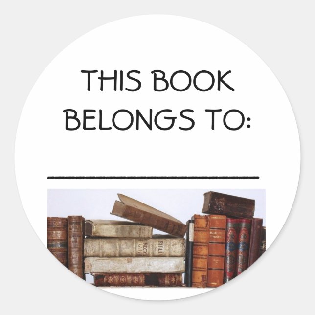 Sticker Rond Livres, CE LIVRE APPARTIENT À :, —... (Devant)