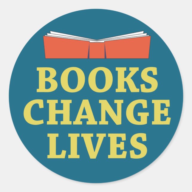 Sticker Rond Livres Changer la vie (Devant)