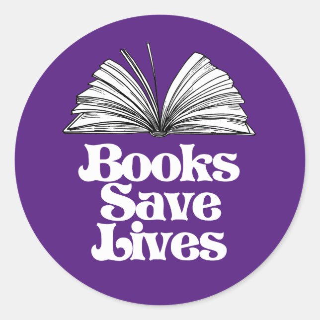 Sticker Rond Livres Sauver des vies (Devant)