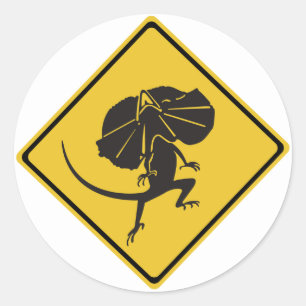 Sticker Rond Lizards à cou cassé, Signal de circulation, AU