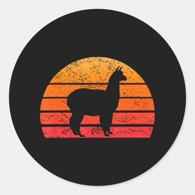Sticker Rond Llama Alpaca Lover Llama (Devant)