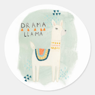 Sticker Rond Llama Squad - Drama Llama