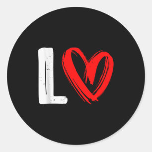 Sticker Rond Lo-ve Love Matching Couples Saint-Valentin 