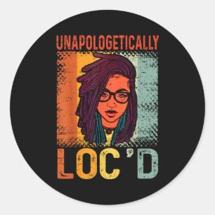 Sticker Rond Loc'd Black Queen Melanin Loc'd H