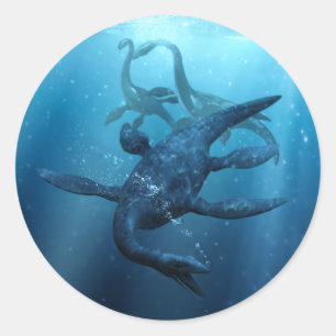 Sticker rond Loch Ness Monster