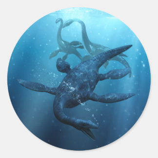 Sticker rond Loch Ness Monster