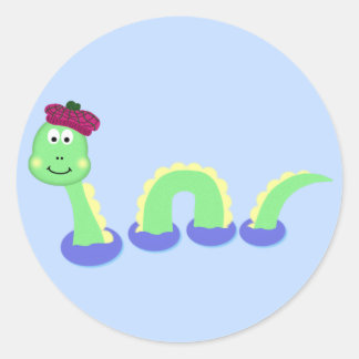 Sticker Rond Loch Ness Monster