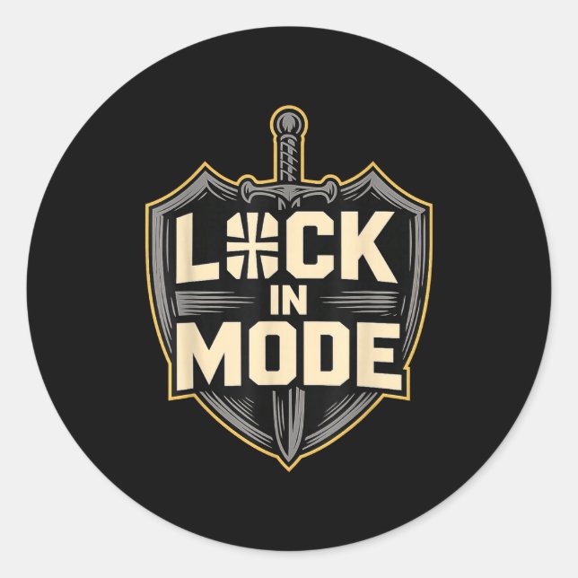 Sticker Rond Lock In Mode Christian  (Devant)