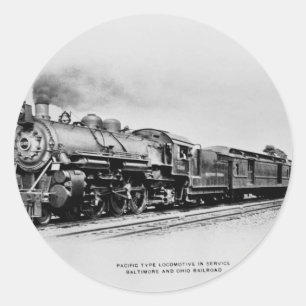 Sticker Rond Locomotive de B&O en service