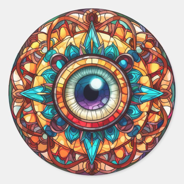 Sticker Rond L'oeil du dragon (Devant)
