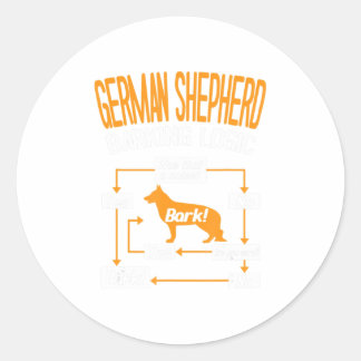 Sticker Rond Logique allemande d'écorce berger