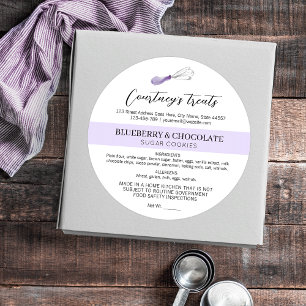Sticker Rond Logo aquarelle lilas Maison Boulangerie Licence al