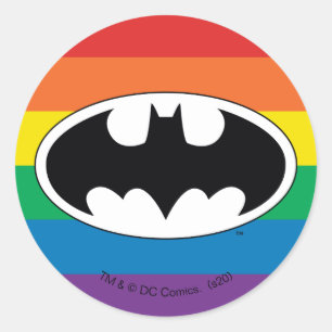 Sticker Rond Logo Arc-en-ciel Batman