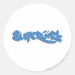 Sticker Rond Logo bleu de Supergirl