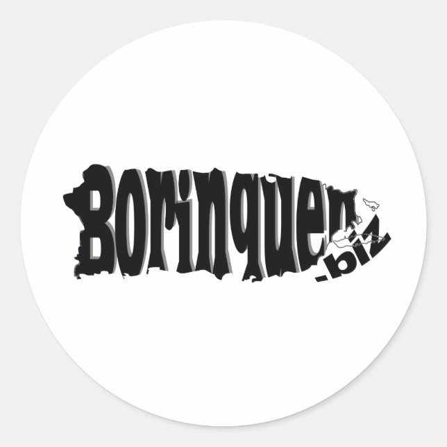 Sticker Rond logo Borinquen.biz (Devant)