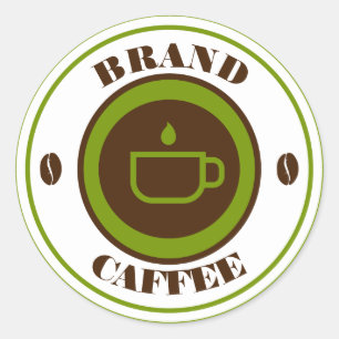 Sticker Rond logo café de nom personnalisé