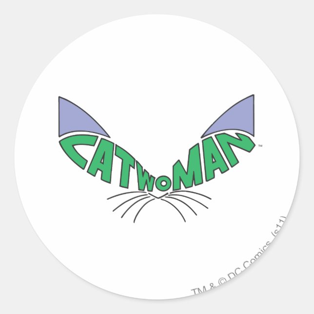 Sticker Rond Logo Catwoman Green (Devant)
