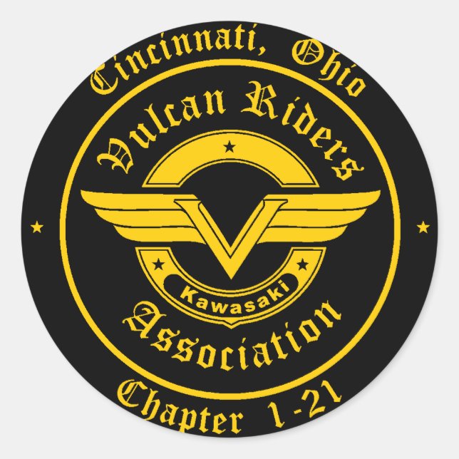 Sticker Rond Logo - cavaliers de Cincinnati Vulcan (Devant)