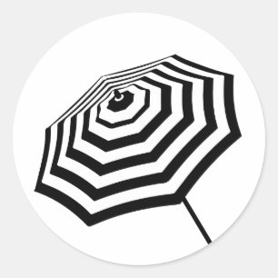 Sticker Rond Logo Chic Parapluie De Plage