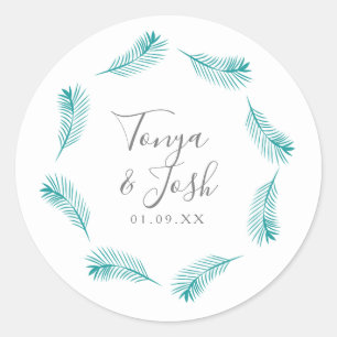 Sticker Rond Logo circulaire de feuilles de palmiers tropicaux 