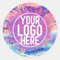 Logo Confetti Parties scintillant Holographe rose