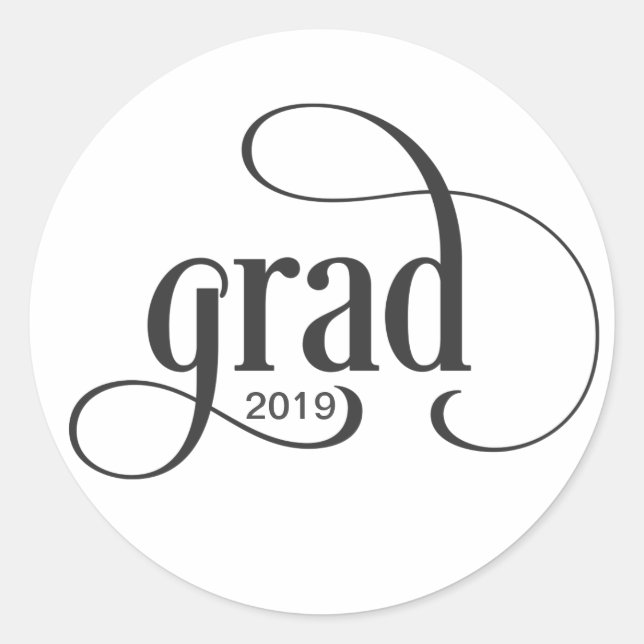 Sticker Rond Logo cool de grade et Enveloppe de classe (Devant)