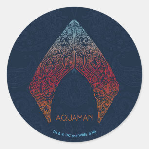 Sticker Rond Logo d'Aquaman   Paisley Aquaman