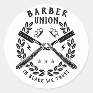 Sticker Rond Logo de Barbershop