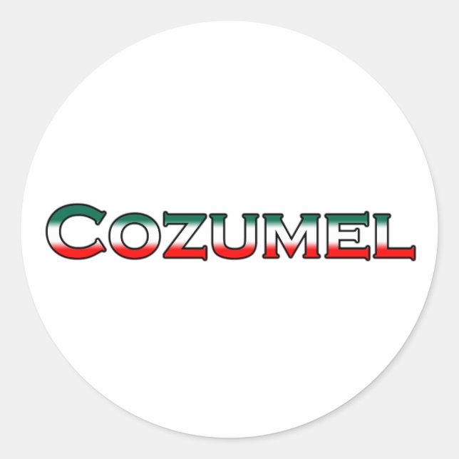 Sticker Rond Logo de Cozumel (texte) (Devant)