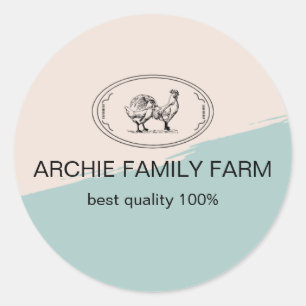 Sticker Rond Logo de ferme de la famille Archie à la crème pers