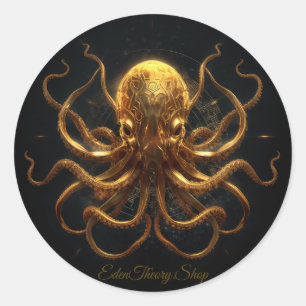 Sticker Rond Logo de Kraken